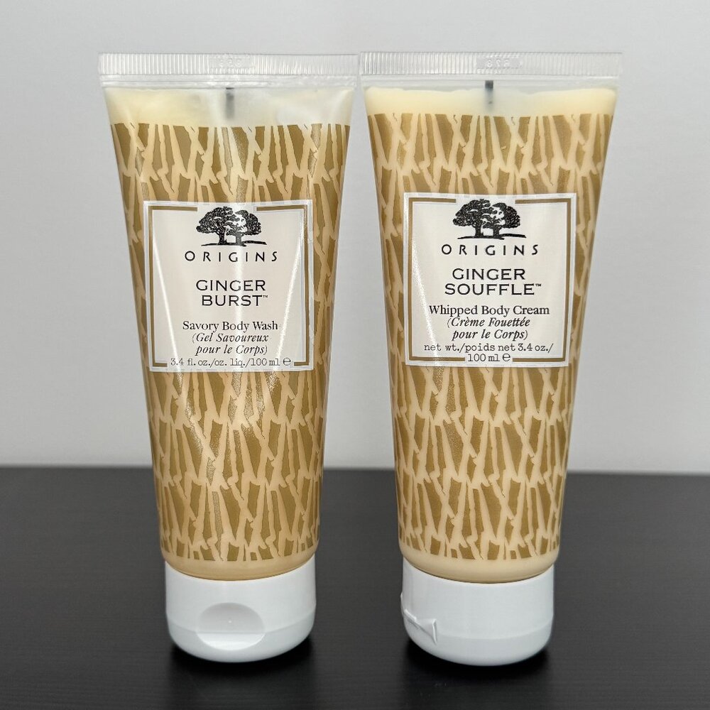 Origins Ginger Burst Savory Body Wash and Ginger Souffle Whipped Body Cream set